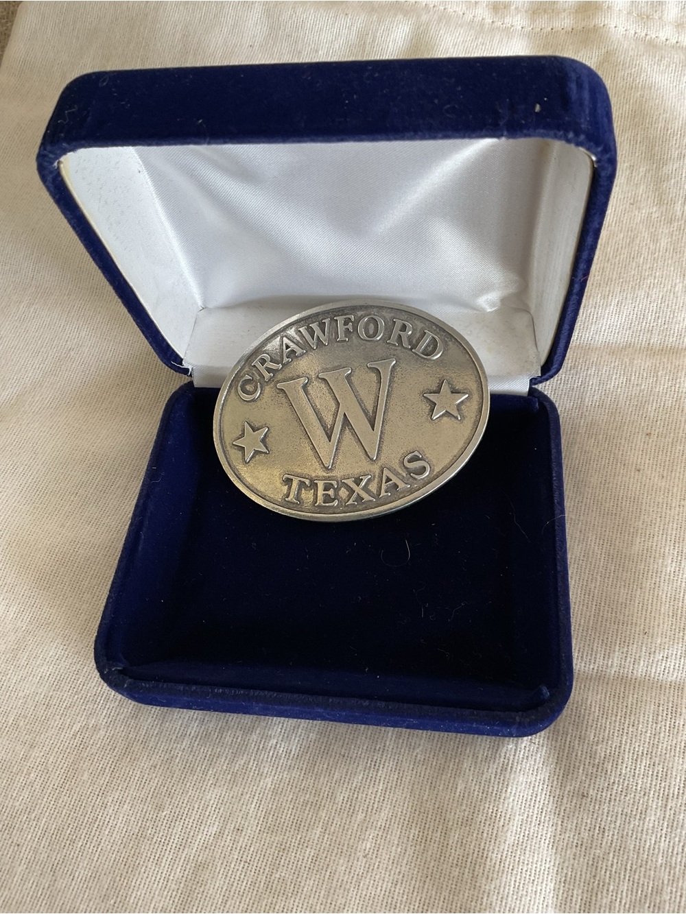 Crawford Texas Belt Buckle - Silver Tone